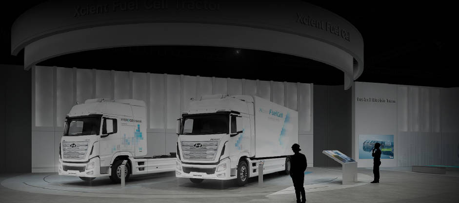 Hyundai Motor's hydrogen-electric large truck, Xcient Fuel Cell and Xient Hydrogen Electric Tractor