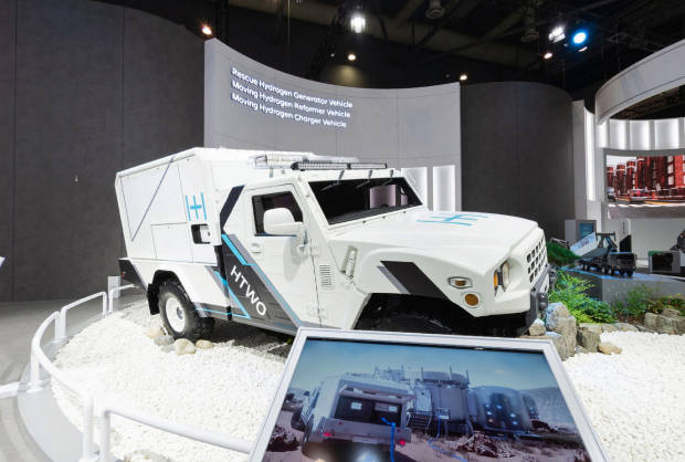 Rescue vehicle using Hyundai Motor's HTWO hydrogen fuel cell system