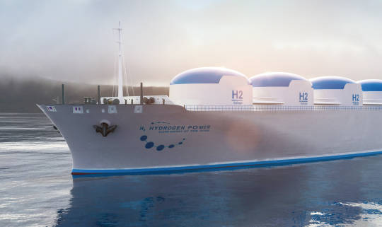 Hyundai Motor's hydrogen fuel cell system brand HTWO's Hydrogen energy storage transport ship